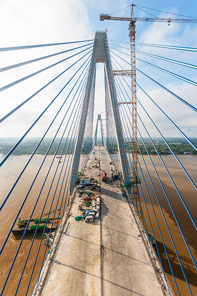 Cầu Mỹ Thuận 2 có hai trụ tháp chính