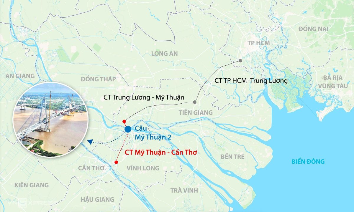 Hướng tuyến cầu Mỹ Thuận